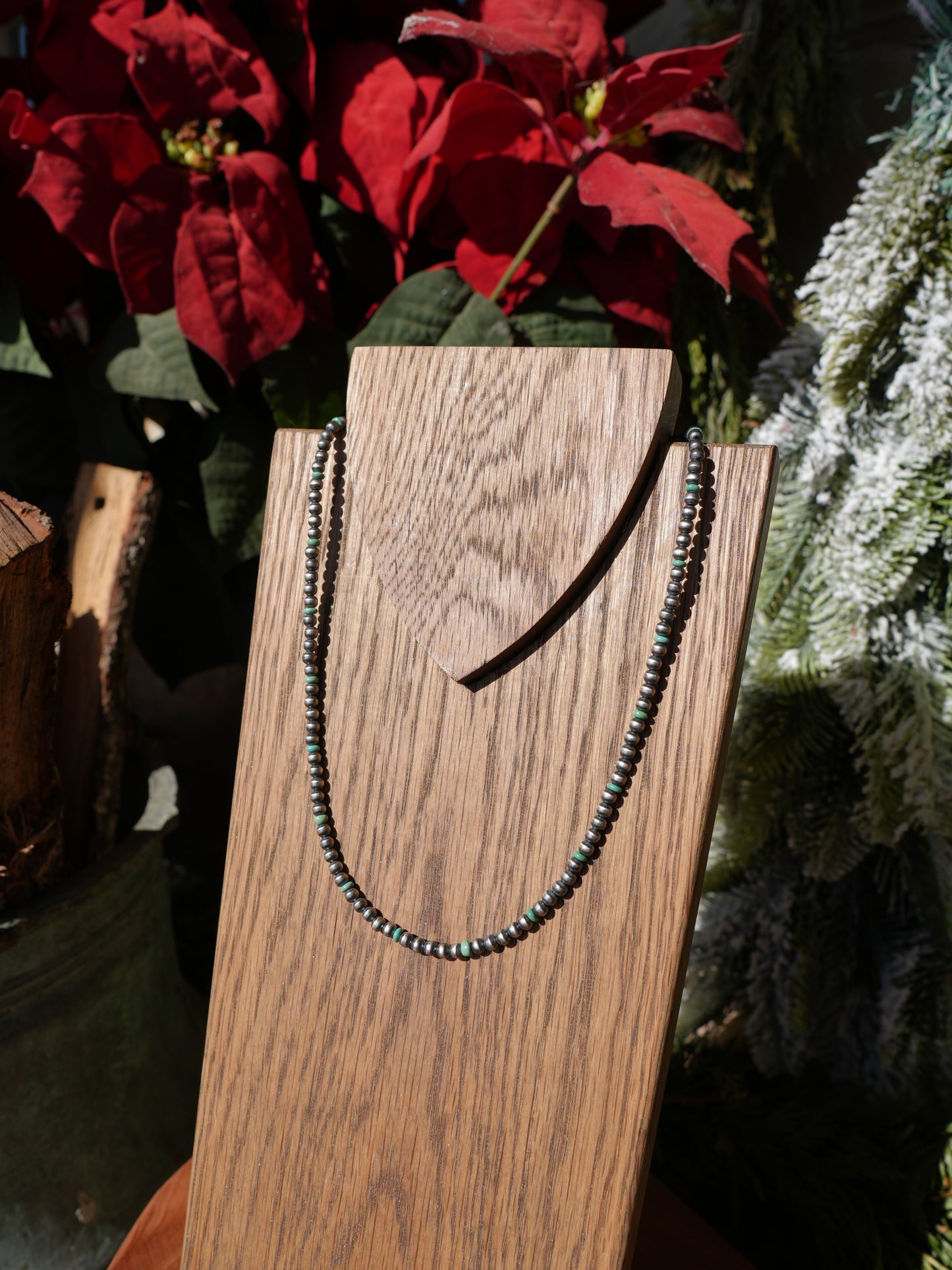 Turquoise + Sterling Silver Beaded Necklace