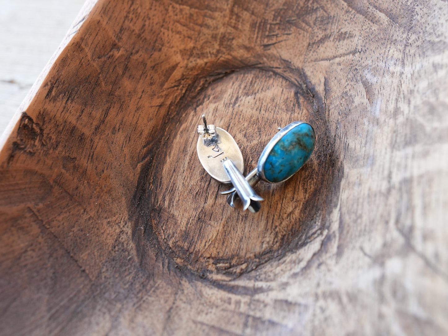 Kingman Turquoise Blossom Stud Earrings