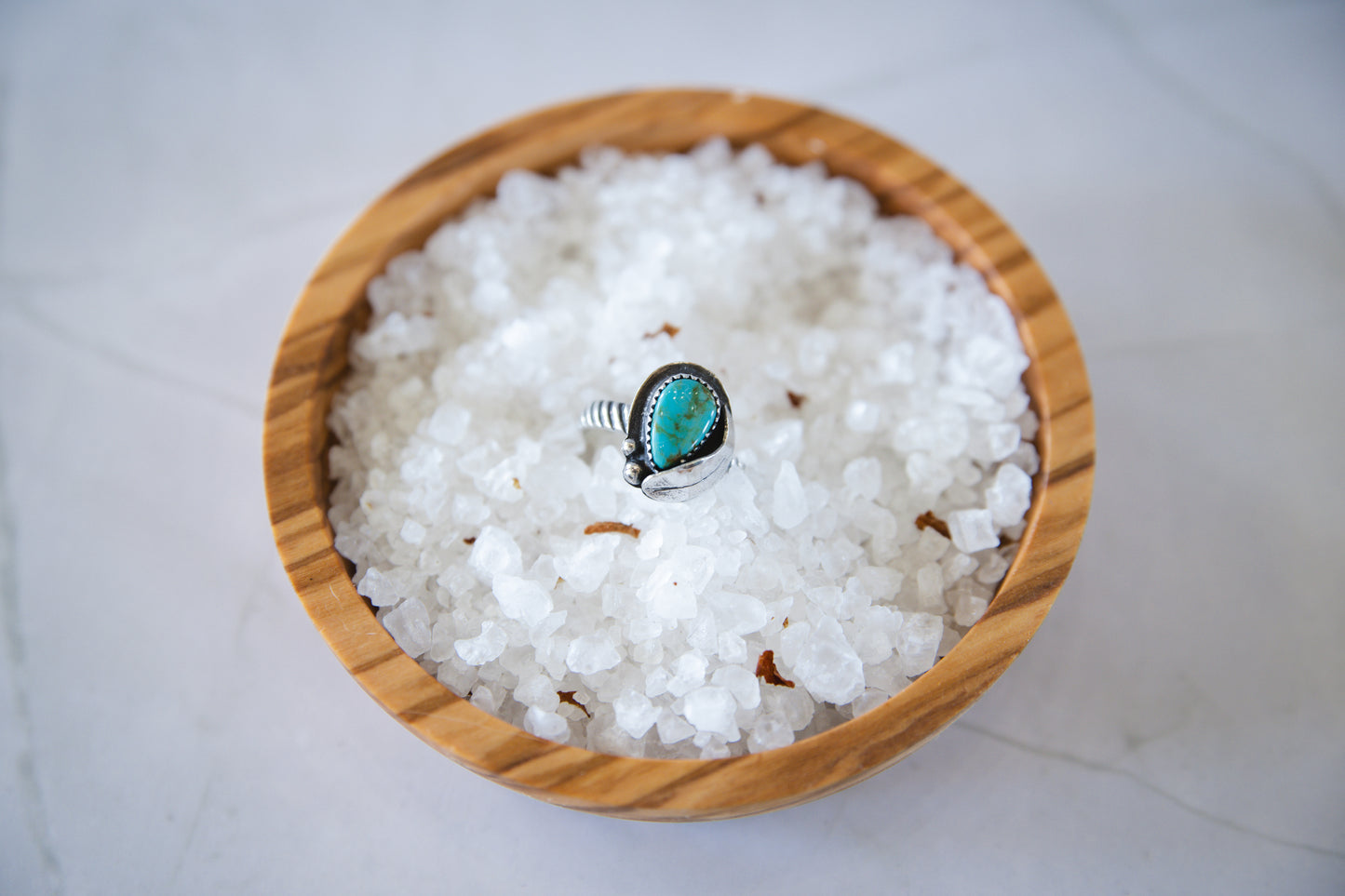 Turquoise Mountain Feather Ring (8.25)