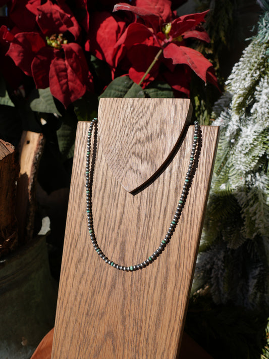 Turquoise + Sterling Silver Beaded Necklace