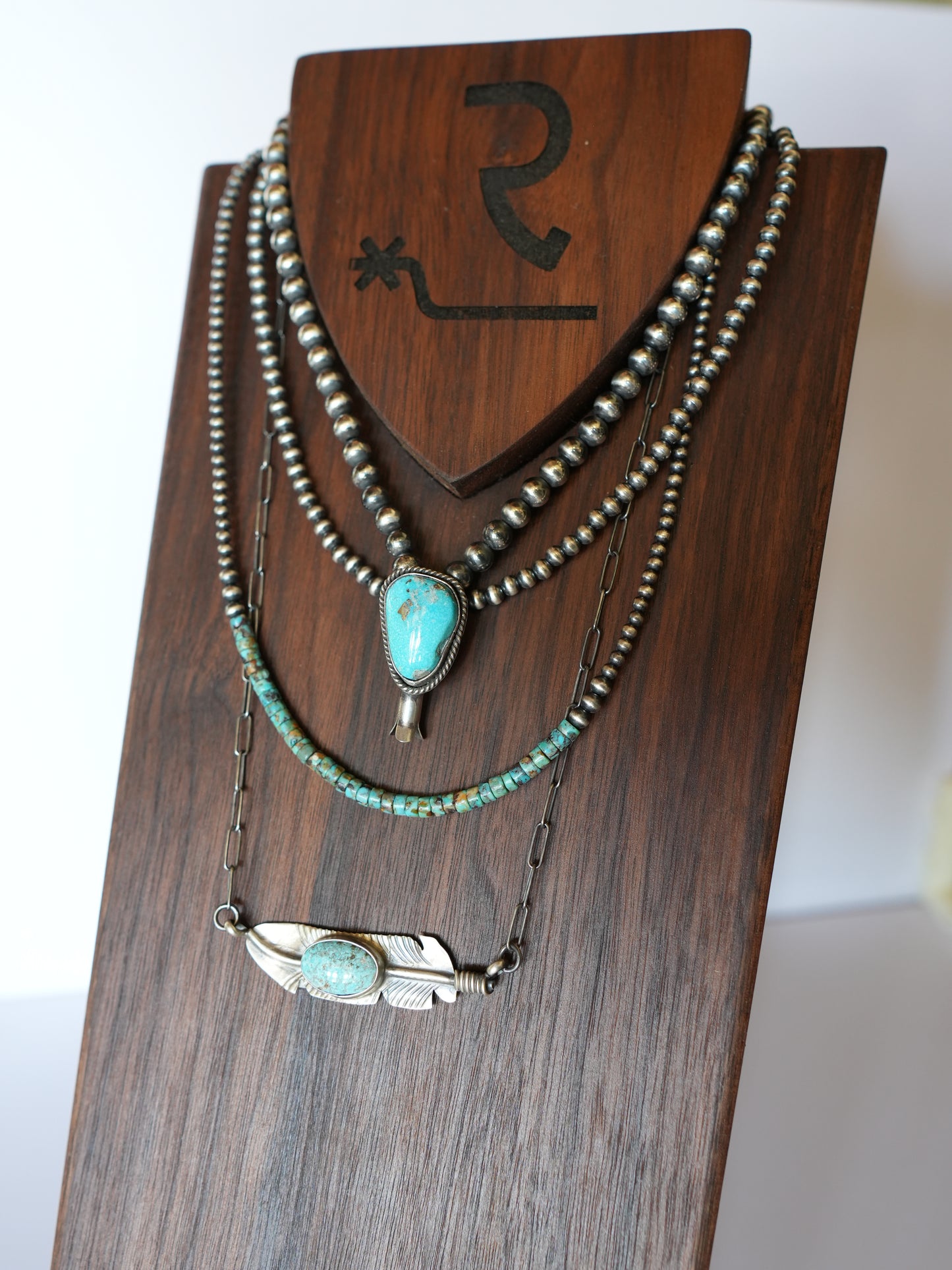 Turquoise Feather Necklace