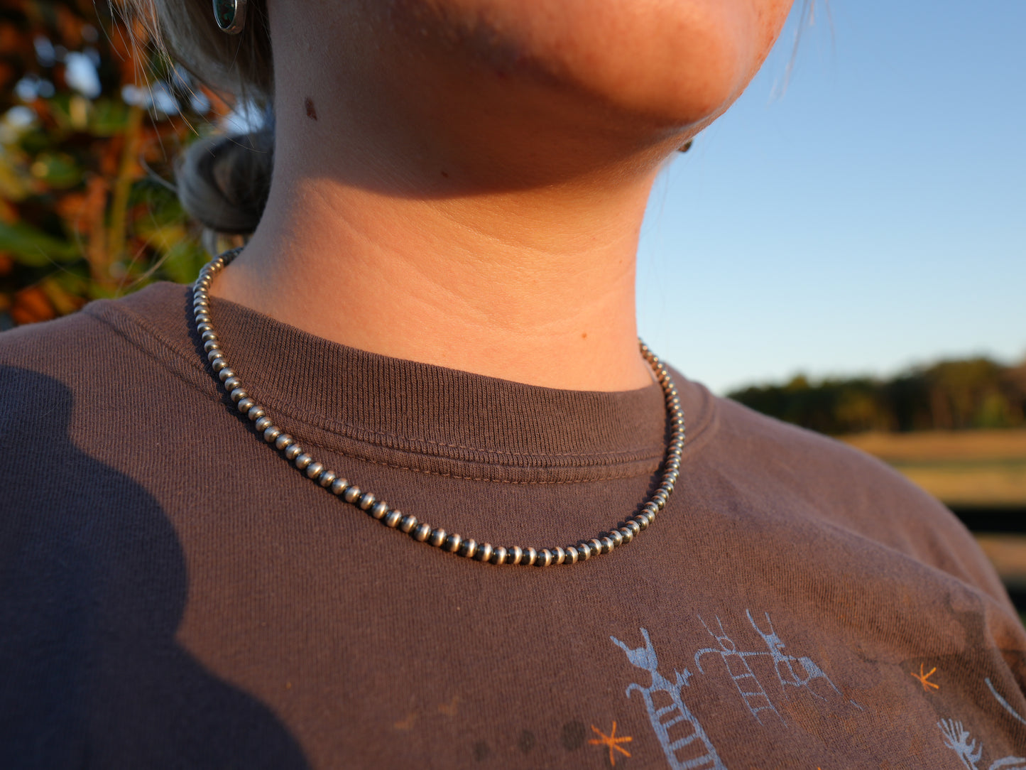 3mm Sterling Beaded Necklace