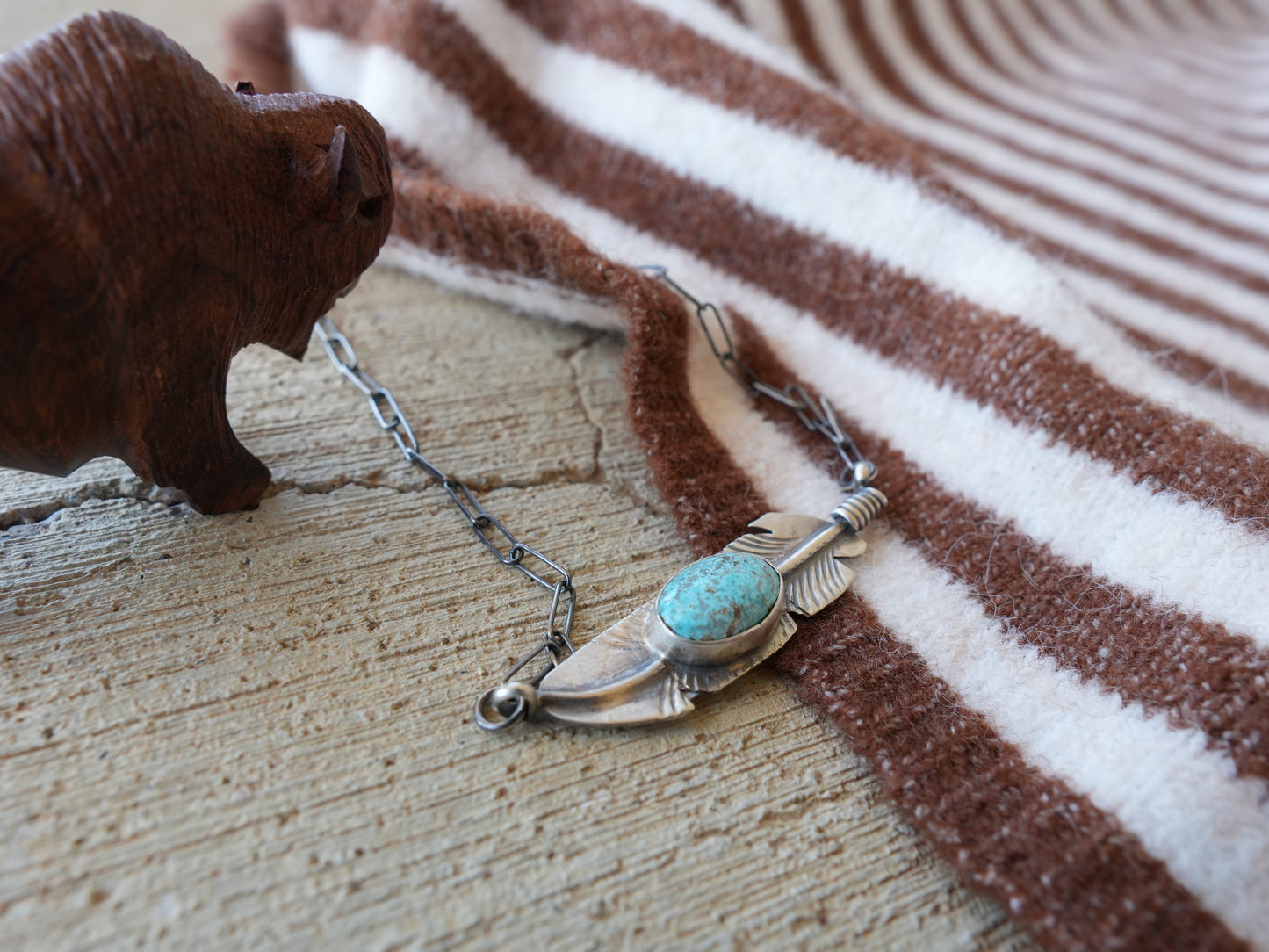 Turquoise Feather Necklace