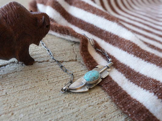 Turquoise Feather Necklace