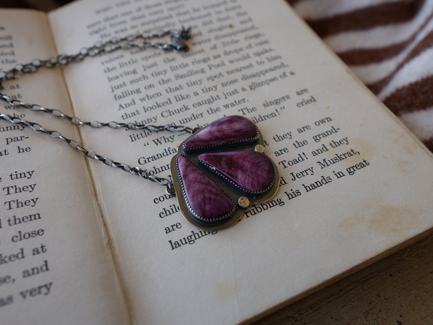 Purple Spiny Medallion Necklace