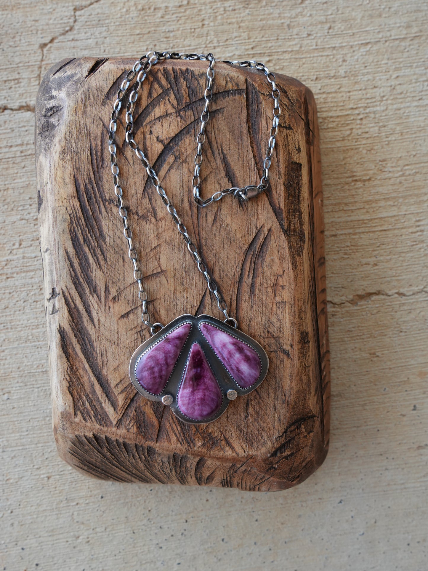 Purple Spiny Medallion Necklace