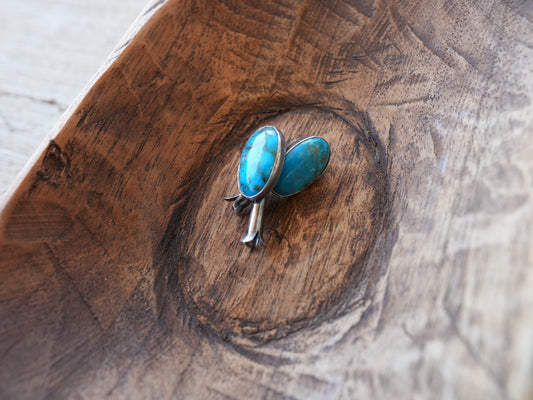 Kingman Turquoise Blossom Stud Earrings